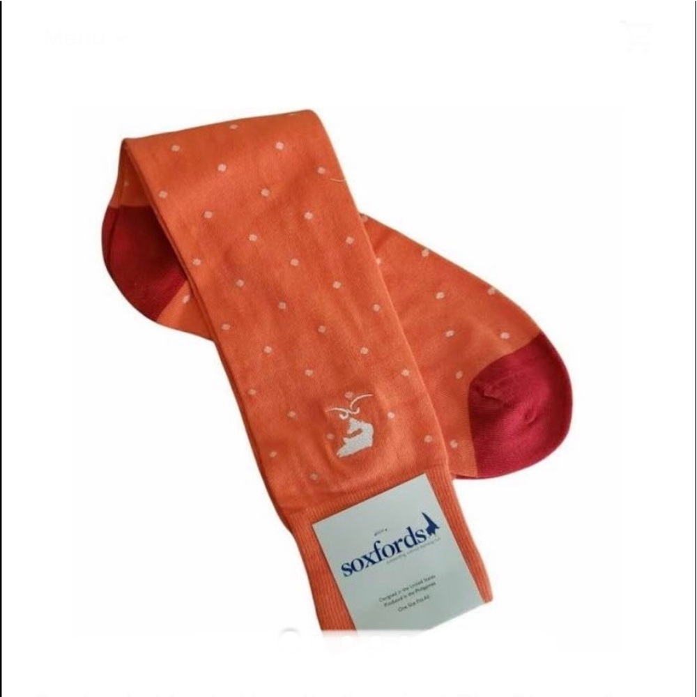 Soxfords Against The Stream Socks. Orange.Sz  8-12